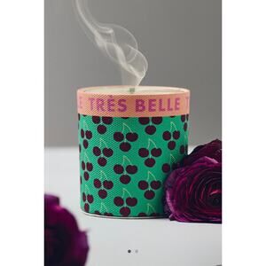 Anthropologie Emi Fruity Black Cherry & Tonka Glass Candle